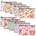 Reginary 20 Pcs Makeup Bags Gifts for Women Canvas Cosmetic Bags with Zipper Bulk Gift for Women Travel Purse Organizer Pouch Accessory, Toiletry Large Capacity, 7 x 4.3 Inch(Pink Flower) - style: Pink Flower