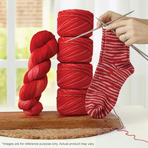 KnitPro Symfonie Fingering Weight Merino Wool Yarn 100g, Berry Bowl | 75% Extrafine Merino & 25% Polyamide, 438yds, OEKO-TEX Certified, Superwash, Colorfast, #1 Yarn Skein for Knitting & Crochet - color: Berry Bowl