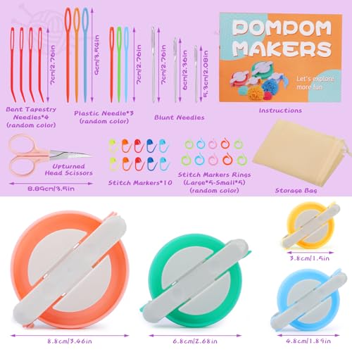 BUTUZE Yarn Ball Winder, Yarn Winder for Crocheting, Stitch Markers Knitting Kit, Pom Pom Maker, Convenient Ball Winder Hand Operated for Yarn, with Easy Installation for Yarn Storage - size: 40 PCS