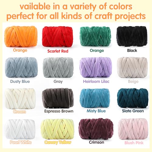 Chunky Yarn for Hand Knitting- Velvet Chenille Tube Yarns- Jumbo Yarns for Blankets, Pet Beds, Machine Washable (0.66 Lb/18.59 Yd), Easy No-Tool Arm Knitting & Crochet Project Yarn (Dusty Rose) - color: Dusty Rose