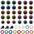 TOAOB 120pcs Glitter Plastic Safety Eyes 10mm Crafts Doll Eyes 10 Colors Half Round Craft Crochet Eyes with Washers for Stuffed Animals Amigurumis Bears Dolls Making - size: 10mm