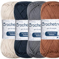 Premium Mercerized Cotton Yarn for Crochet & Knitting – Fingering Weight 4-Ply, 50g (1.76 oz) / 125 m (136 yds), High-Gloss, Anti-Splitting, Fade-Resistant Cotton (Dark Nature) - color: Dark Nature
