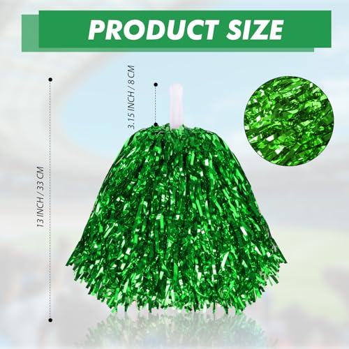 24 Pcs Cheerleading Pom Poms and Hand Clappers Noisemakers Set for Team Spirit Items Sporting Events Football Baseball Cheering Essentials Party Favors Dance - color: Green
