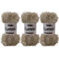 Makromecity Eyelash Yarn – Fuzzy Fun Fur Yarn, 3.53 Oz (100g) 150 yd (140m), Weight 3 Light, Premium Polyester Novelty Feather Yarn for Scarves, Amigurumi, Plush Toys & Craft (Latte, 3 Skeins) - color: Latte, size: 3 Skeins