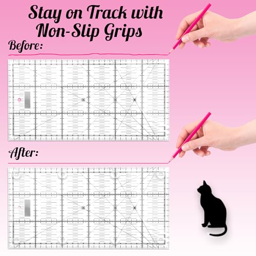 TightGrips Non-Slip Grips for Quilt Templates - 48 Pieces Total - 24 Large & 24 Small - 2 Pack - size: 2 Pack