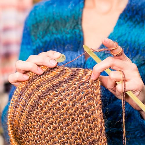 HARFINGTON Bamboo Tunisian Circular Crochet Hook 6.5mm (US K/10.25) Afghan Wood Knitting Hook Needles with Cable and Bead End for Weave Crocheting Craft Yarn - color: Yellow, size: 6.5mm (US K/10.25)