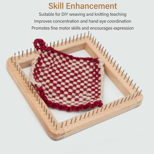 Knitting, Household Handmade Weaving, DIY Handcraft Wood Knitting Board Knitting Tool for Weaving Hat, Scarf, Blanket, Shawl for Children & Adults (10 * 10cm) - size: 10*10cm