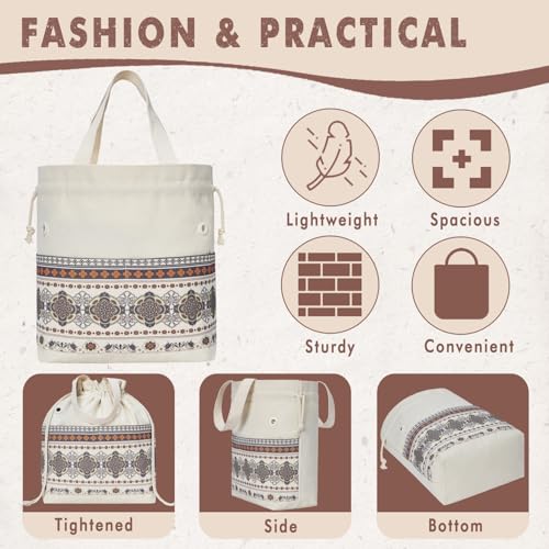 TOGETRUE Yarn Bag, Knitting Crochet Tote Bag, Yarn Storage Bags Organizer, Crochet bags for Crocheting Project, Store Skein Ball, Short Knitting Needle (Medium, Brown Style) - color: Brown Style, size: Medium