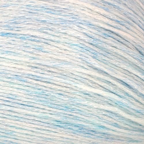 Loops & Threads Soft Ombre Yarn – Light Polyester Acrylic Blend for Knitting & Crochet, Soft Gradient Yarn for Blankets, Hats, Shawls & Accessories, Dark Blue White Ombre
