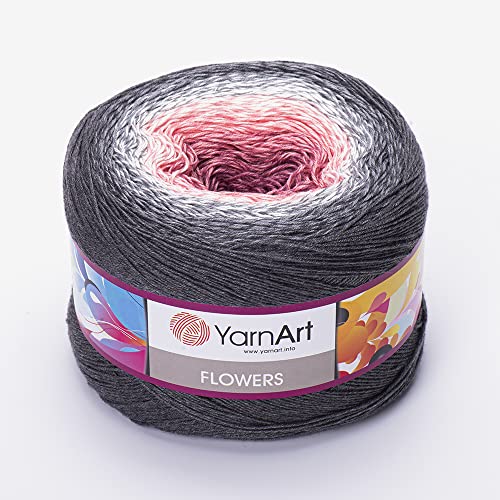 Yarn Art YarnArt Flowers Yarn 55% Cotton 45% Acrylic 250gr 1094yds Multicolor Cotton Yarn Rainbow Crochet Yarn Spring Summer - 1 Fine Sport Skein (279) - color: 279