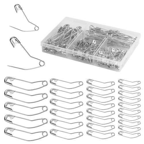 160 Pcs Curved Safety Pins for Quilting Basting Pins 28mm 32mm 38mm 54mm | 160 Pcs Curved Safety Pins for Quilting Basting Pins 28mm 32mm 38mm 54mm Assorted Sizes Stainless Steel Quilting Pins - size: 1.1-2.1 inch