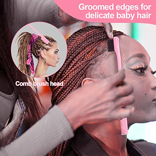 SWEET VIEW Crochet Needles for Hair | With Edge Brush, Bristle Brush, Rat Tail Comb, Gator Clips, Latch Hook for Hair