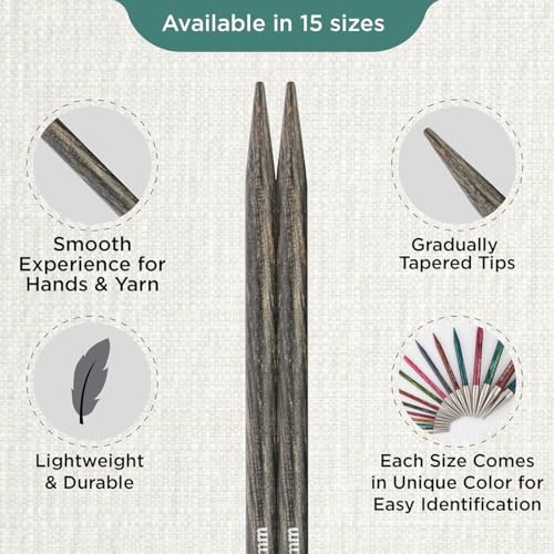 KnitPro Dreamz Interchangeable Circular Needles 4" (10cm) | US Size 7 (4.5mm) - color: Grey Onyx, size: US 7 (4.5mm)