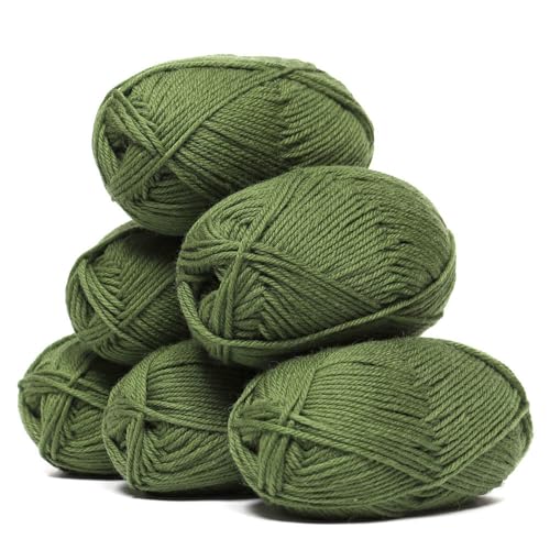 100% Superwash Wool Yarn 6 Skeins 300g DK Weight Knitting Crochet L. Green | Sourced from Peru for breathable warmth and 654yd total length per 300g pack ideal for soft baby garments hats and sweaters - color: Leaf Green