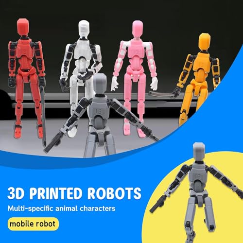 MerryXD T13 3D Action Figure,Assembly Completed Dummy Nova Titan Lucky 13 Action Figure 3D Printed Multi-Jointed Movable Toy Grow in The Dark White - color: Grow in the Dark White