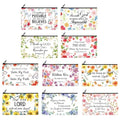 Reginary 20 Pcs Makeup Bags Gifts for Women Canvas Cosmetic Bags with Zipper Bulk Gift for Women Travel Purse Organizer Pouch Accessory, Toiletry Large Capacity, 7 x 4.3 Inch(Religious) - style: Religious