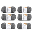 Loops & Threads Charisma Yarn - Multicolor Yarn for Knitting, Crochet, Weaving, Arts & Crafts - Charcoal, Bulk 6 Pack - color: Charcoal