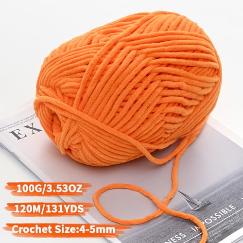 Chenille Yarn for Crocheting, Size 5 Bulky,Lime Green | 100g/131yds Soft Chunky Velvet Yarn for Crochet and Knitting,Fluffy Baby Yarn for Amigurumi,Blankets and DIY Crafts. - color: Lime Green
