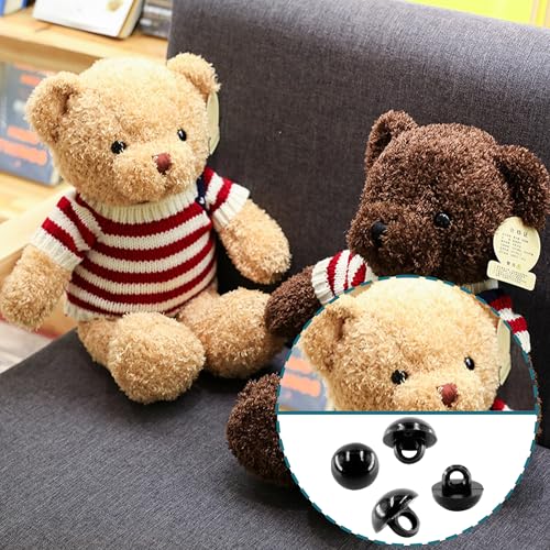 150PCS 0.59Inch Black DIY Mushroom Eyes Button, Round Plastic Safety Eyes Button Sewing Craft Eyes for Bear Crochet Puppet Plush Stuffed Animals Doll Making - size: 0.59inch/15mm