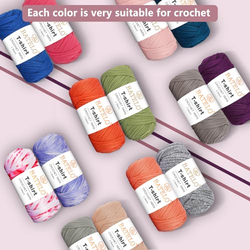 2 Pack T-Shirt Yarn for Beginner Crochet Bags/Basket/Coaster, 400g/144yds High Elastic Thick Polyester Fabric (Orange) - color: Orange