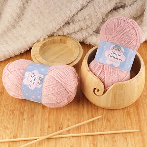 JubileeYarn Snow Blossom Yarn - DK Superwash Wool - Sakura - 2 Skeins - color: 17 Sakura, size: 2 Skeins