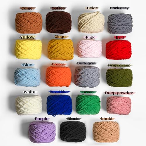 3 Pack Fluffy Chenille Chunky Yarn for Crocheting 100g(65.6yd) - Baby Yarn for Crocheting Soft - Velvet Yarns for Crochet Blanket - Amigurumi Crochet Yarns (Army Green) - color: 3 Army Green