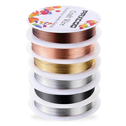 PAXCOO 24 Pack Jewelry Beading Wire for Jewelry Making Supplies and Craft (24 Gauge) - size: 24 Gauge (Pack of 4)