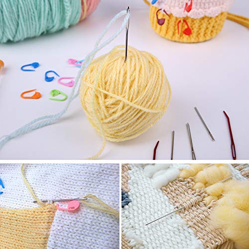 Mayboos 37 Pcs Large Crochet Hooks, 25mm 20mm 18mm 15mm 12mm Crochet Hooks | with 9 Pieces Large Eye Blunt Needles, Large Crochet Hooks for Chunky Yarn, Handmade DIY Crafts, Carpets, Scarves - size: 12mm-25mm