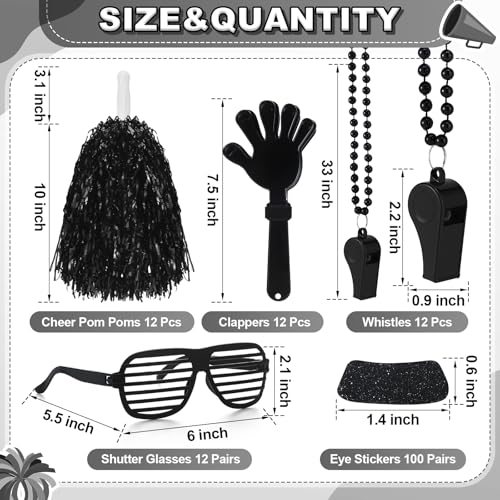 Realspring 148 Pcs Team Spirit Accessories for Sport Events - color: Black