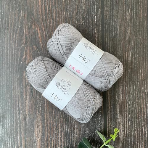 Linen Rayon Lyocell Blend Yarn, Superfine Fingering Weight (1), 150g/5.29oz (3 Strands, 50g/230yds per Strand)- 04 Phantom Gray - color: SM04-Phantom Gray
