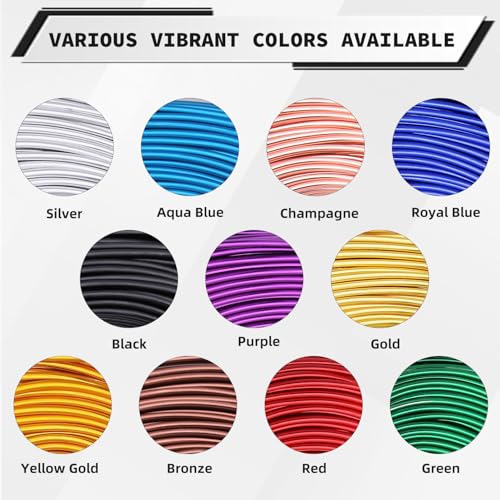 12 Gauge Aluminum Craft Wire, 100 Feet 2mm Bendable Metal Wire for Jewelry Making, Sculpting and Floral Design, Soft Armature Wire for DIY Crafts (Champagne) - size: 12 Gauge(2mm), style: Champagne