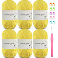 6 Pack of 1.76oz Chenille Yarn for Crocheting,60yards Soft Fluffy Velvet Yarn, Ideal Crochet for DIY Baby Blankets Toys Scarves Throw Pillows Hats Cushions(Yellow) - color: Yellow