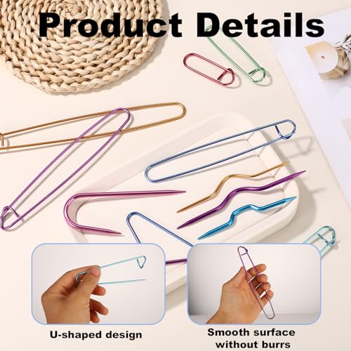 26pcs Knitting Tools Set for Knitting Crochet Sewing Yarn Crafts | 6 Styles Cable Needles 6 Sizes Stitch Holders 10 Crochet Counters 2 Big-Eyed Curved & 2 70 Blunt-Tipped Large-Eyed Needle - style: Set 4