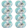 Cozyful Chunky Yarn for Hand Knitting - #10 Chunky Chenille Blanket Yarn, Jumbo Big Thick Chunky Yarns for Crocheting, Tie Dye Bulky Knit Yarns, 8 Skein (20 yds 8 oz Each Skein), Khaki & Teal & Blue - color: Khaki & Teal & Blue