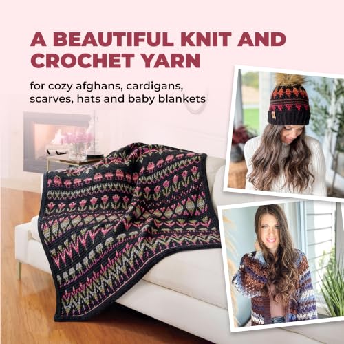 Mary Maxim Prism Yarn, Acrylic Multicolor DK Yarn, 290 Yards, Desert Unset | Ombre Yarn, 3 Weight, Machine Wash, For Knitting and Crochet, Create Baby Items, Blankets, Afghans, Clothing Variegated Yarn - color: Desert Sunset