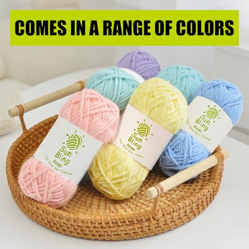 Crochet Yarn Glow in The Dark, SunBling Luminous 3 Pack of 5.29Oz/230Yards Acrylic Yarn for Handicraft Knitting, Light#3 Worsted Yarns Ideal for Beginners Adults, DIY Women Birthday Gift (Fresh Green) - color: Fresh Green