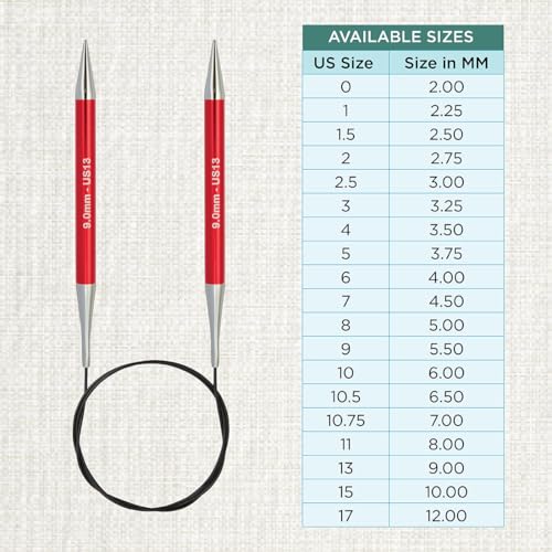 KnitPro Zing Fixed Circular Needles 40" (100cm) | US Size 13 (9mm) - size: US 13 (9mm)