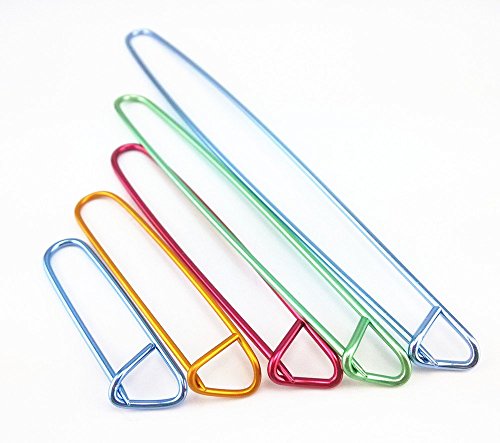 yueton 5pcs Colorful Aluminum Yarn Stitch Holder Crochet Hooks Knitting Needle Stitch Holders