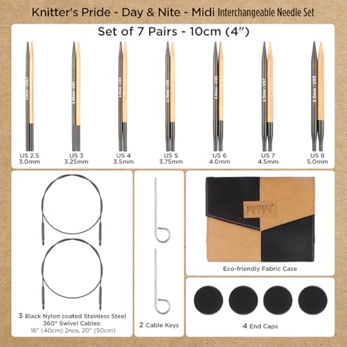 Knitter's Pride Day & Nite Interchangeable Needle Set 4""(10cm) - Regal - size: Set of 11 - 4" (10cm)