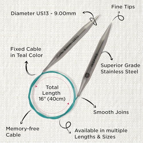 KnitPro The Mindful Collection Fixed Circular Needles 16" (40cm) | US Size 13 (9mm) - size: US 13 (9mm)