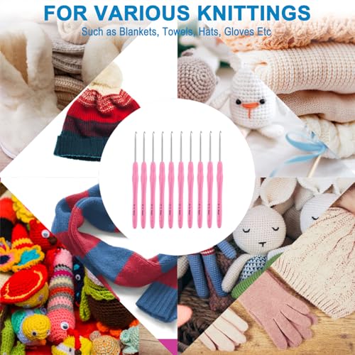 Vodiye 10PCS Crochet Hooks, Professional Extra Long 3.0mm, Ergonomic Handle, Crochet Needle for Beginners and Experienced Lovers - size: 10pcs - 3mm