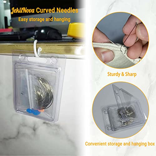 50PCS Curved Needles, Curved Sewing Needles for Leather Projects | Carpet or Canvas Repairing Wig Making Upholstery Weaving Needles Embroidery Needles for Hand Sewing