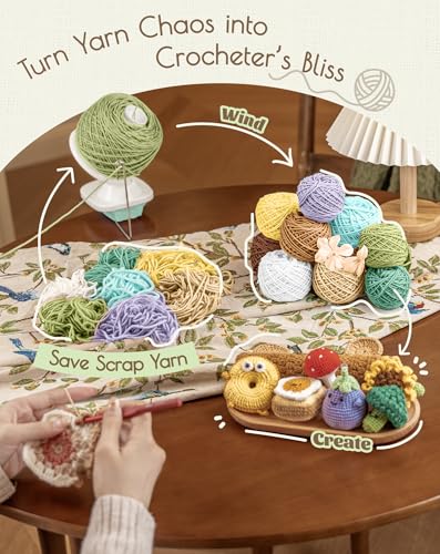 Adhafera Yarn Winder, Ball Winder for Crocheting, Yarn Spinner for Knitting | 4oz, Durable ABS Plastic, Manual, Easy to Use, Quick Install, Protable, The Helper for Yarn Collection Lovers - color: Green Winder