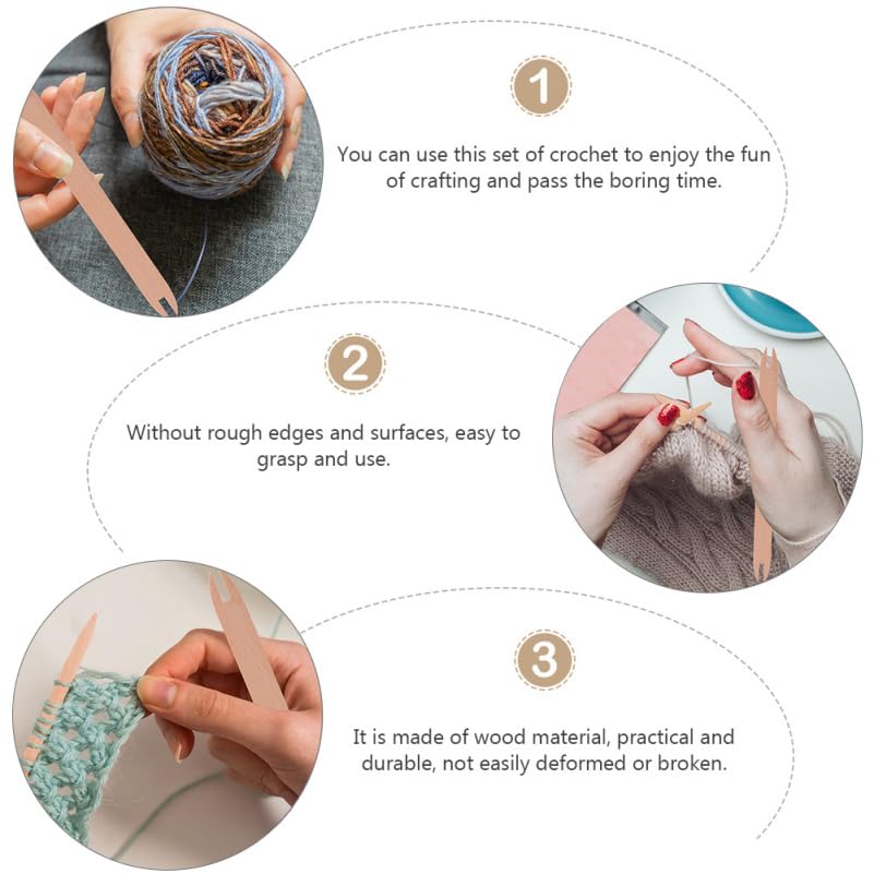 EXCEART 2 Pcs Wooden Weaving Shuttle Beech Wood DIY Weaving Tool Sweater Scarf Tapestry Sticks Crochet Hook Tools for Knitted Crafts Accessories