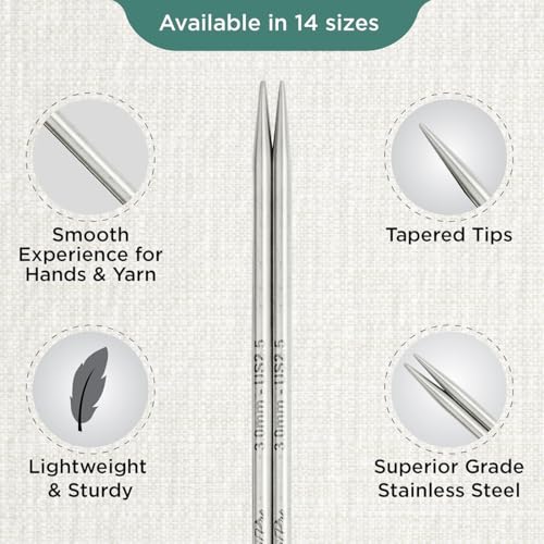 KnitPro Stelo Lace Interchangeable Tips 4" (10cm) | US Size 2.5 (3mm) - size: US Size 2.5 (3mm)