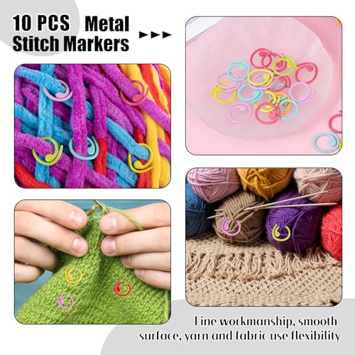 HUISUYTON Dragon Crochet Rings, 4Pcs Crochet Tension Rings | Adjustable Yarn Ring for Finger, Knitting Crochets Loop Ring for Women Mother Grandma Gifts - color: Colorful