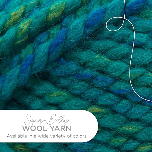 Lion Brand Yarn Wool-Ease Thick & Quick Yarn, Soft and Bulky Yarn for Knitting, Crocheting, and Crafting, 1 Skein, Bluegrass | Super Bulky Wool Acrylic Blend Fiber for Soft Hats, Sweaters, Chunky Blankets, Yarn for Crochet, Knitting, Crafts, Weaving - col