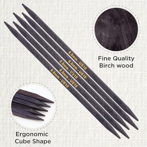 KnitPro J’Adore Cubics Double Pointed Needles 6" (15cm) | US Size 10 (6mm) - size: US 10 (6mm)