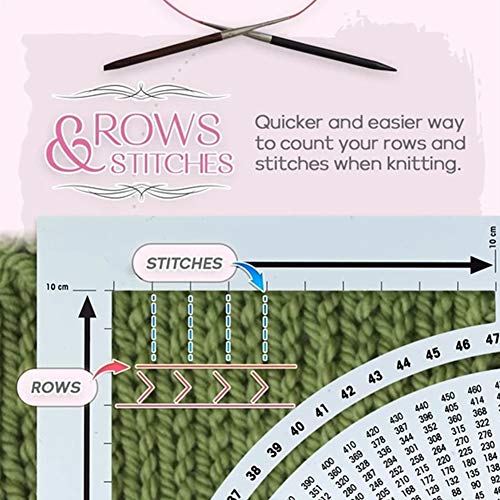 Knitting Gauge Converter Tool,Double-Sided Scale Knitting Stitch Calculator and Counting Frame Ruler,Knitting Tools for Sweater Knitting,Easy to Read