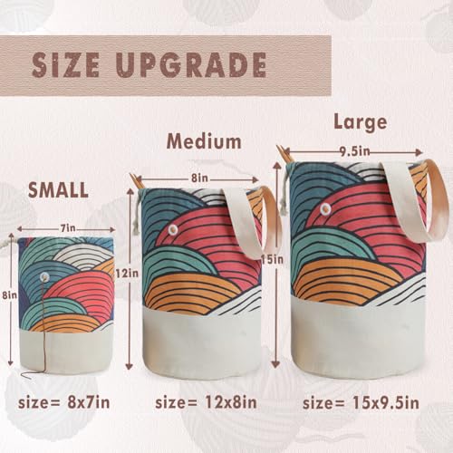 TOGETRUE Yarn Bag, Knitting Crochet Bag, Portable Yarn Storage Bags Organizer for Crocheting Project, Store Skein Ball, Short Knitting Needle (Large, Color Arc) - color: Color Arc, size: Large